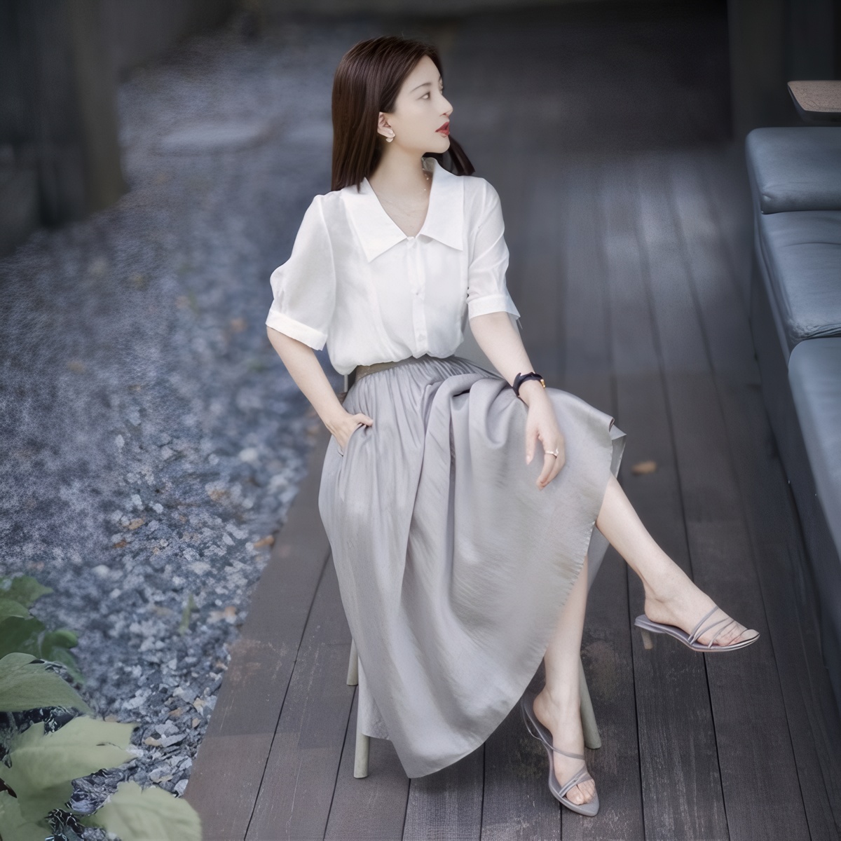 2026 New High-End Light Luxury Cold Style Women's Two-Piece Set French Sweet Dress Summer - Style 6f4f74 - Image 4