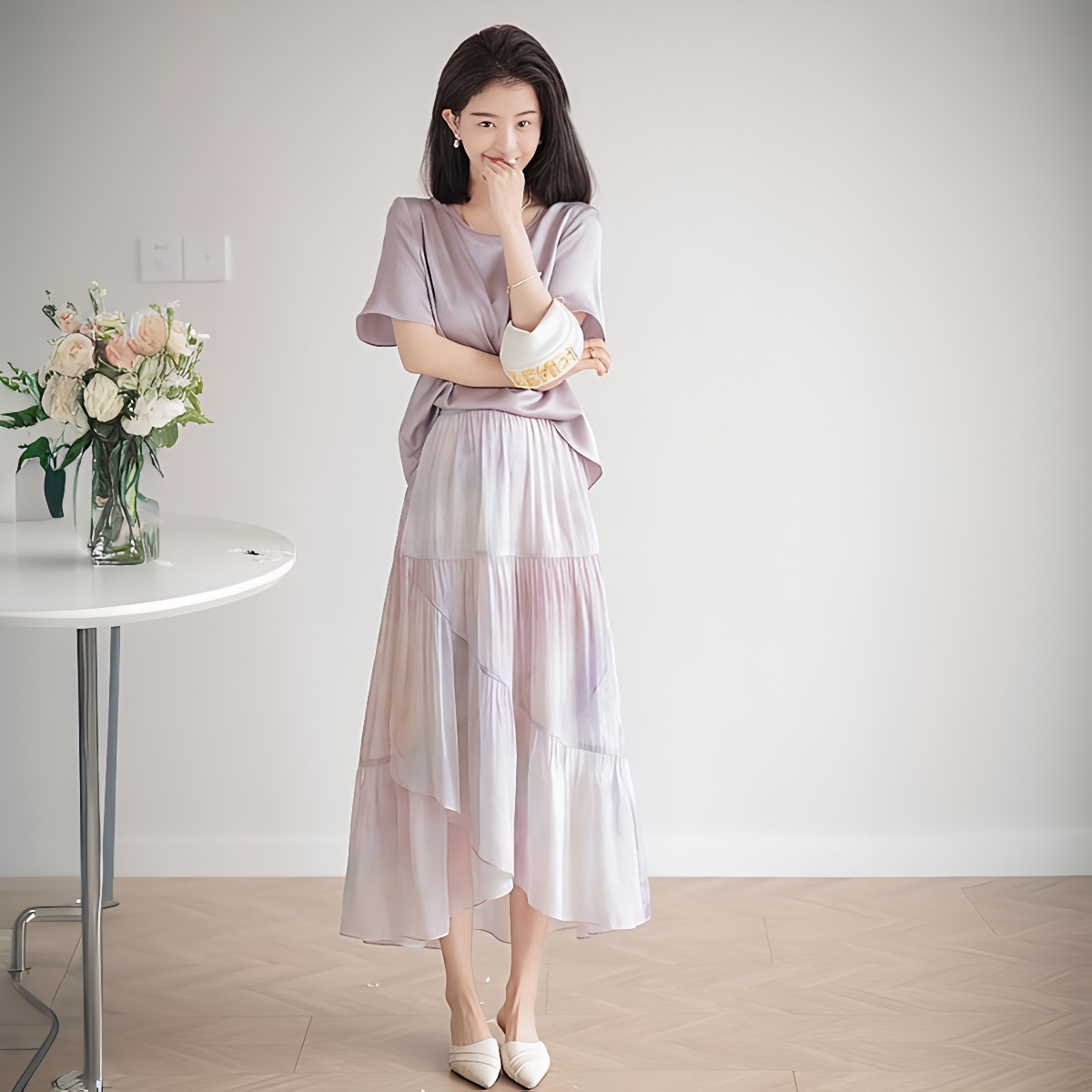 2026 New Design Niche Casual Fashion Age-Reducing Elegant Xiaoxiang Style Skirt Two-Piece Set Women Summer