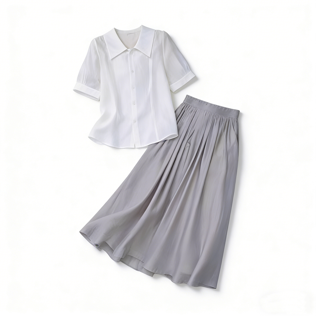 2026 New High-End Light Luxury Cold Style Women's Two-Piece Set French Sweet Dress Summer - Style 6f4f74 - Image 5