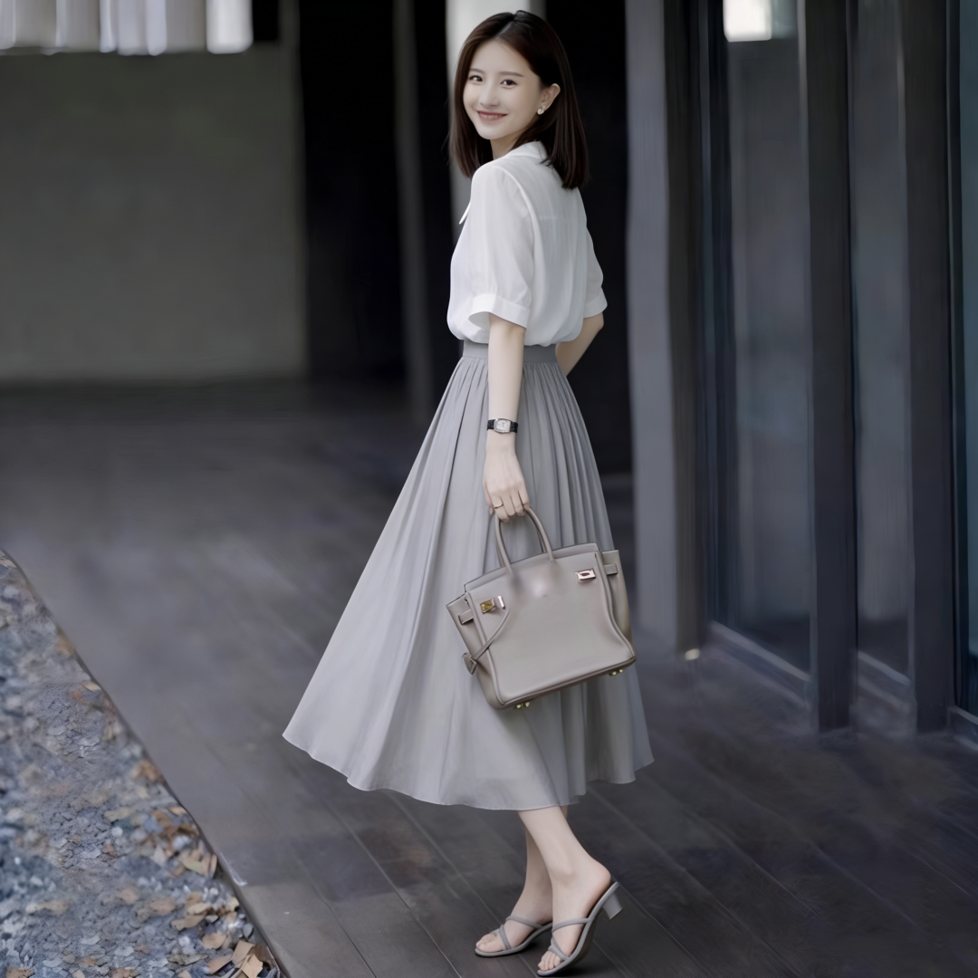 2026 New High-End Light Luxury Cold Style Women's Two-Piece Set French Sweet Dress Summer - Style 6f4f74 - Image 2