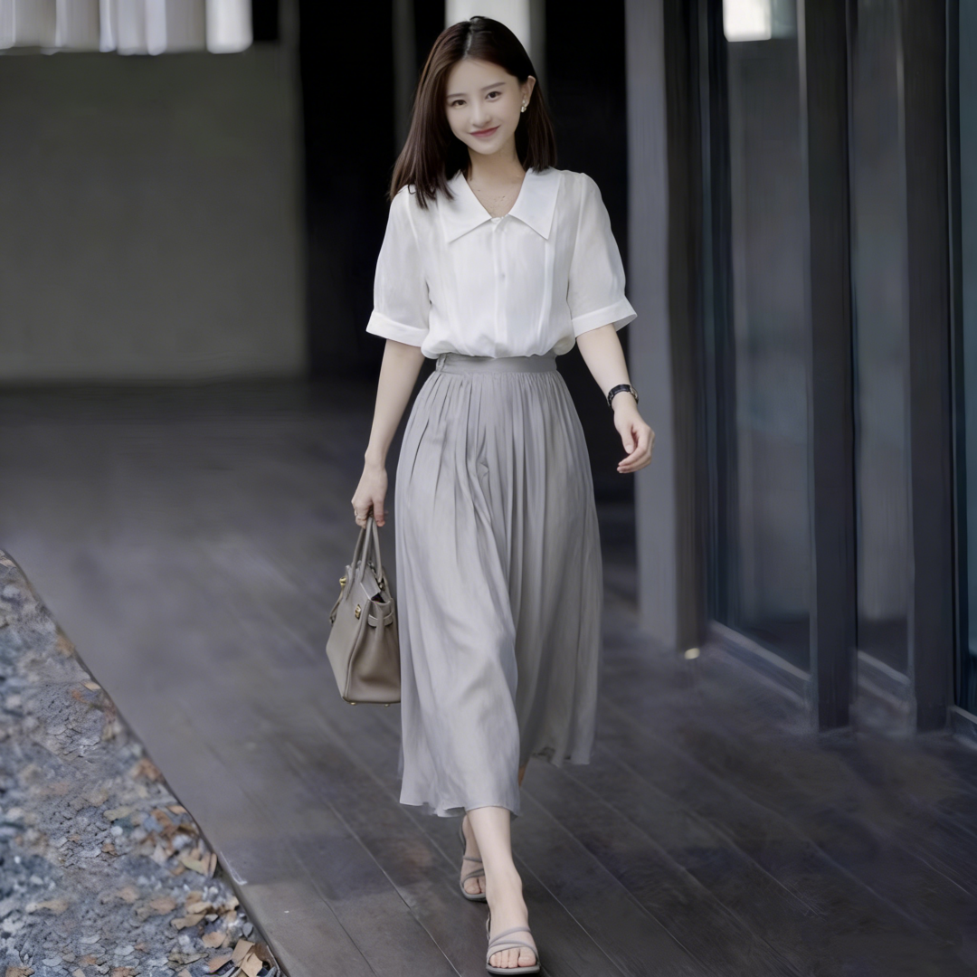 2026 New High-End Light Luxury Cold Style Women's Two-Piece Set French Sweet Dress Summer - Style 6f4f74 - Image 3